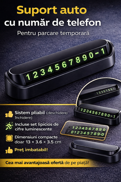 Suport cu numar de telefon auto